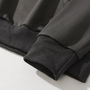 Vente en gros de pulls à capuche en molleton personnalisés de haute qualité pour l'hiver avec appliques brodées en strass et décoloration délavés à l'acide pour hommes - Product Image 6