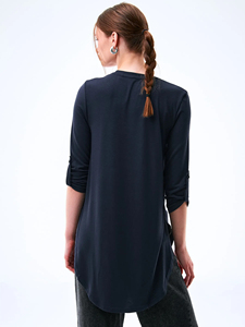 Women's Longline T-shirt Curved Hem Streetwear Boutique Fashion <b>Tunic</b> Top Custom Logo Private Label OEM Wholesale Women Clothing - Product Image 4
