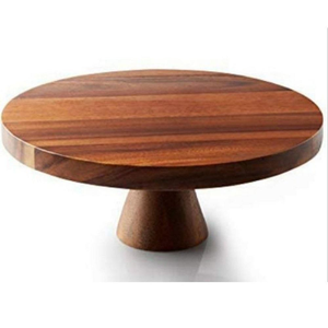 Support à gâteau en bois au design moderne pour fête d'anniversaire, plat décoratif gravé à la main, passe au lave-vaisselle, Saniya - Product Image 3