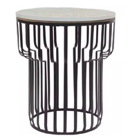 Tables métalliques personnalisées en fil métallique Tables à café, d'appoint et de salle à manger modernes, industrielles et à revêtement par poudre Vente à chaud disponible OEM/ODM