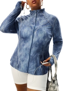 High Quality Women's Plus Size Full Zipper <b>Yoga</b> <b>Jacket</b> Breathable Quick Dry Seamless Four-Way Stretch Lightweight Recyclable - Product Image 2