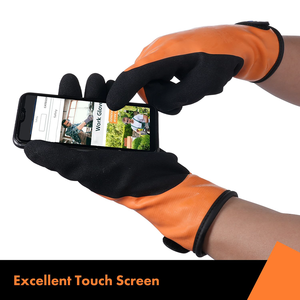ถุงมือนิรภัยหุ้มฉนวนไนลอนสองชั้นถุงมือหนังกันน้ำหน้าจอสัมผัสดีไซน์ล่าสุดสีตามสั่ง - Product Image 5