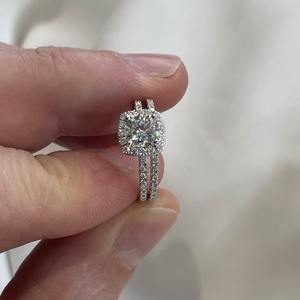 Moissanite Diamond Ring 925 Sterling <b>silver</b> Cushion Cut Engagement Ring & Other Diamond <b>Jewellery</b> - Product Image 3