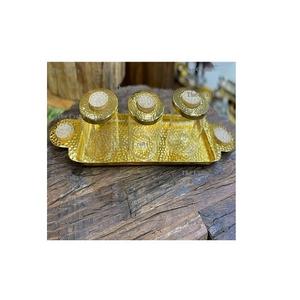 Acrylic And Aluminium Hammered Nuts Server With Tray Set Of 4 Customized Size Dry Fruits <b>Serving</b> Jars - Product Image 3