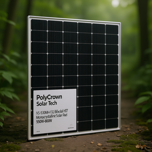 Panneau solaire monocristallin bifacial HJT PolyCrown Solar Tech 530MH-132 550W-800W US - Product Image 3