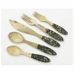 Lot de 5 couverts en acier inoxydable avec manche en résine et couverts argentés à bas prix - Product Image 4