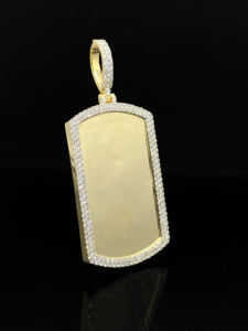 Pendentif Hip Hop Personnalisé en Acier Inoxydable, Bijoux Bling Glacé avec Diamants CZ, Finition Plaqué Argent Coupe Brillante, Couleurs Personnalisables pour - Product Image 2