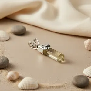 Pendentif en argent 925 avec turquoise, améthyste, perle et citrine, chaîne à maillons tendance, bijoux en pierres précieuses pour femmes, pour fiançailles - Product Image 2