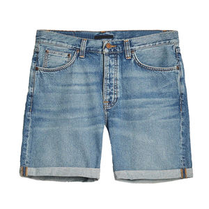 Shorts de Mezclilla Rectos de Cintura Alta - Estilo Casual Urbano, 100% Algodón, Lavables y de Secado Rápido, con Logotipo Personalizado - Product Image 1