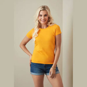 Maglietta girocollo a mezza manica da <span class=keywords><strong>donna</strong></span> giallo dorato semplice T-Shirt in tinta unita <span class=keywords><strong>senape</strong></span> da <span class=keywords><strong>donna</strong></span> - Product Image 1
