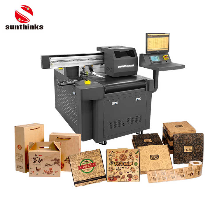 Sunthinks Shenzhen Flatbed Inkjet Single Pass Craton Box Printer