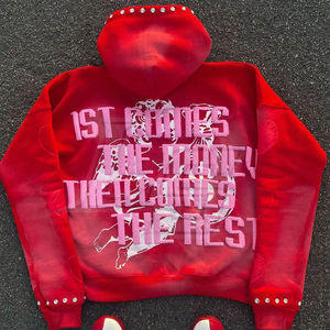 Sweat à capuche imprimé bouffant avec logo en relief Premium Heavyweight 3D Puff Printing Thick Cotton Winter Streetwear Cropped Hooded Sweatshirt - Product Image 3