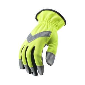 Hi Vis Fluorescent Green Reflective Strap Neoprene Anti-Static Tear-Resistant Breathable <b>Silicone</b>-Free Knit Wrist <b>Gloves</b> - Product Image 2