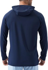 Hombres sudaderas con capucha pulóver manga larga gimnasio Casual moda sudaderas entrenamiento secado rápido ligero con capucha camisa - Product Image 3