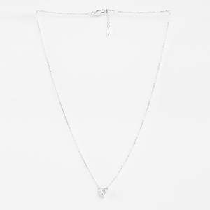 Collar con Colgante Solitario de Plata 'Deseo del Corazón', con Forma de Mariposa, Diamante y Baño de Oro Rodio, para Compromiso - Product Image 4