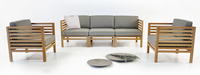 Destarata canapé en bois de teck naturel chaise minimaliste extérieur meubles de jardin siège en tissu mousse pour hôtel appartement salon