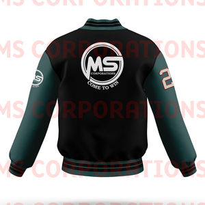 Chaqueta universitaria de béisbol Letterman Premium en cuero genuino morado y dorado con mangas Bomber con cuello levantado para la escuela - Product Image 4