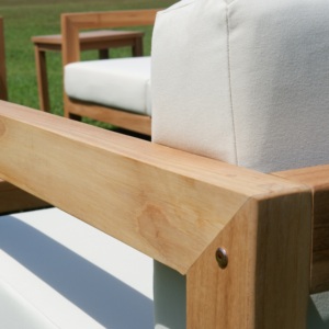 Silla de salón de jardín de madera maciza de teca para exteriores, sofá para muebles de exterior, sala de estar, hoteles, patios, Apartamentos - Product Image 5