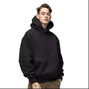 Top meilleur nouveau logo personnalisé de haute qualité hommes poids lourd blanc surdimensionné sweat pull sans ficelle épais sweats à capuche - Product Image 1
