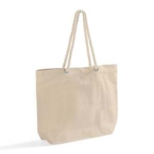 Grand sac de plage en toile avec poignées en corde fantaisie RP260 - Sac de shopping élégant et stylé - Product Image 4