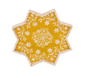 Plateau de service en incrustation d'os MOP au design étonnant Plateau cadeau personnalisé et écologique pour le Ramadan Eid Plateau décoratif pour ustensiles de cuisine à la maison - Product Image 4