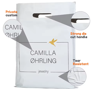 Bolsas de Plástico para Compras con Asa, Impresas y Troqueladas, de 30cm x 40cm, Bolsas de Regalo de PE, Bolsas de Plástico para Comercio Minorista con Logotipos - Product Image 6