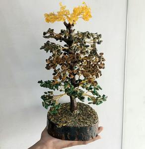 Sculpture d'arbre en pierres précieuses faites à la main, 1000 jetons aimantés pour l'argent, finition au toucher réel, inspiré de la magie des fées, Reiki, Feng Shui, amour, anti-anxiété - Product Image 2