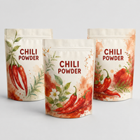 Sachet d'emballage personnalisé imprimé pour poudre de chili et assaisonnements piquants, fournisseur de pochettes alimentaires refermables