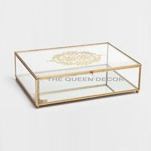 กล่องเครื่องประดับตกแต่งบ้านทำด้วยมือทำจากทองเหลืองทรงสี่เหลี่ยมสไตล์คลาสสิกยอดนิยม - Product Image 1