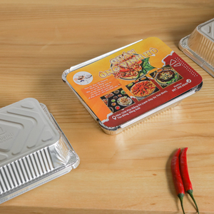 Venta directa de fábrica 220x160x55mm Rectangular plata reciclable contenedor de papel de aluminio personalizado - Product Image 3