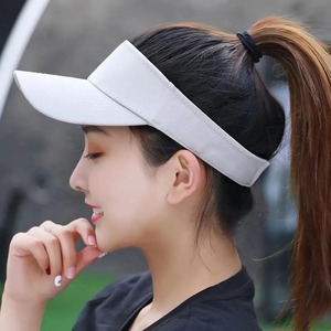 Sombrero de sol Mujer Gorra de béisbol Verano Blanco Gorras a prueba de sol Viseras superiores vacías Seaside Outdoor Sport Golf Hat - Product Image 1