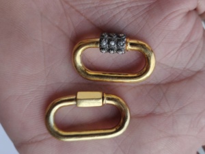 Fermoir à vis ovale plaqué or avec diamant pavé en argent sterling 925 30MM - Product Image 5