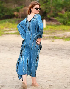 ชุดเดรสคลุมย้อมผ้าเรยอนสำหรับผู้หญิงชุดเดรสมัดย้อมผ้าเรยอนแบบยาวสำหรับใส่ไปทะเลและฤดูร้อน - Product Image 4