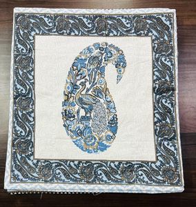 Hand Block Printed 45x45cm <b>Square</b> Cushion Cover Comfortable Digital Knitted Technique Home Use Made Polyester Linen Cotton Silk - Product Image 2