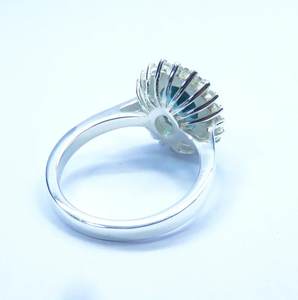 Bague de conception unique en argent sterling 925 massif pierre de topaze bleue de Londres naturelle Style classique à la mode cadeau de fête de fiançailles de mariage - Product Image 6