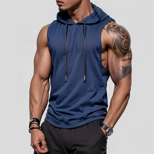 Bodybuilding Sans Manches Singlet Tops Hommes Workout Muscle Fit Stringer Hoodies Hommes Athlétique Singlet Hood Hommes - Product Image 3