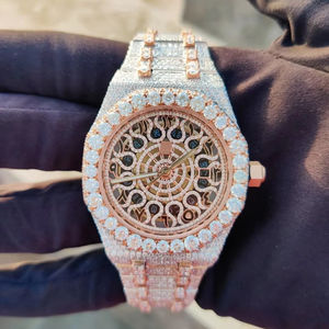 Personnalisable Hommes Mode Quartz Glacé Montre VVS Moissanite Diamant Cadran Étanche À La Main Réglage Fine Business Jewelry - Product Image 1