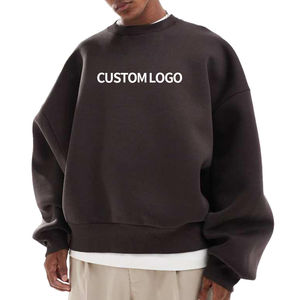 Sweatshirts Blank Thick 450 Gsm Fleece Crew Neck Sweatshirts Drop Shoulder Clean Fit Hoodies Custom Factory - Product Image 5