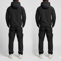 Chaqueta con Cremallera para Hombre, Pantalones con Puños, Color Sólido, Cortavientos, Reversible, Alta Calidad, 100% Algodón, Chándal Holgado de Invierno para Correr