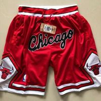 Venta al Por Mayor Directa de OMMIZ INDUSTRY, Pantalones Cortos de Baloncesto Sublimados en Negro y Rojo de los Chicago Bulls, Corte Regular para Hombre