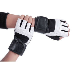 Guantes de entrenamiento de gimnasio antideslizantes de neopreno al por mayor correa de soporte de muñeca larga protector de palma para deportes de levantamiento de pesas - Product Image 3