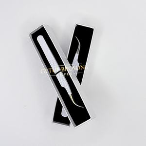 Cils en fibre courbés à dents lisses, anti-magnétiques, anti-statiques, en acier inoxydable, design diamanté, poudre blanche, 10 mm - Product Image 5