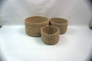 ชุดตะกร้าหญ้าทะเลสาน3ใบสำหรับจัดเก็บและจัดระเบียบบ้าน - Product Image 4
