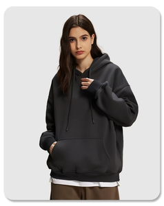 Sudadera con capucha de lana de Color sólido de moda americana pesada Sudadera con capucha gruesa suelta Sudadera con capucha para hombre - Product Image 4