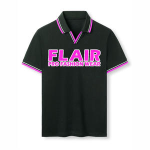 Gran oferta de algodón 100% para hombre, camiseta Polo personalizada de buena calidad, Color sólido, estilo informal, patrón, 180g, tela, peso frontal - Product Image 6