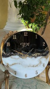 Reloj de Pared de Resina Epoxi, Decoración del Hogar, Tamaño Personalizado, Diseño Moderno, Hecho a Mano para Bodas, Funciona con Pilas, de Lujo - Product Image 2