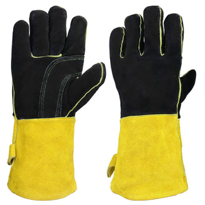 Guantes de soldadura de cuero de seguridad resistencia al calor diseño premium precio razonable cómodos guantes de soldadura ligeros - Product Image 4