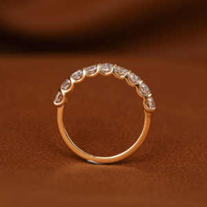 Lujoso 18KT oro amarillo sólido nupcial boda banda cojín corte 9 piedra laboratorio cultivado diamante aniversario regalo para niña - Product Image 6