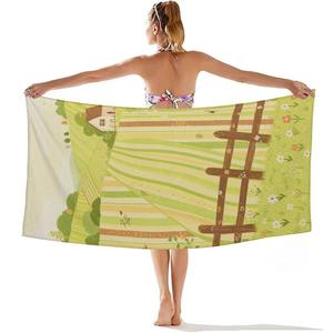 Custom Printed Summer Compressed Disposable Quick Dry Beach <b>Towel</b> Sand Free Cotton <b>Fabric</b> with New Style - Product Image 5