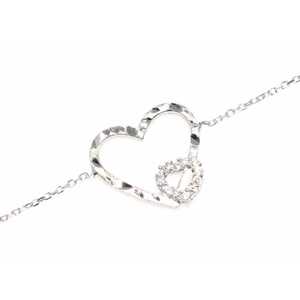 สร้อยข้อมือเงินแท้ 925 ดีไซน์หัวใจคู่ พร้อมจี้ปากกาแฟชั่น - Product Image 2